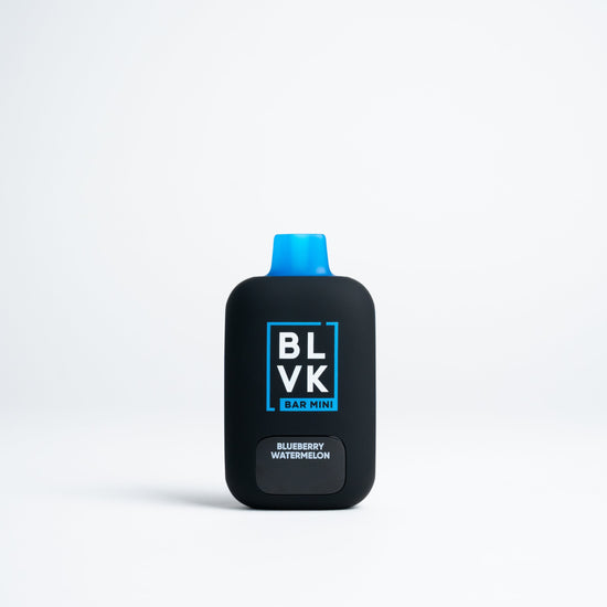 BLVK Bar Mini disposable vape in Blueberry Watermelon flavor, black body with blue top